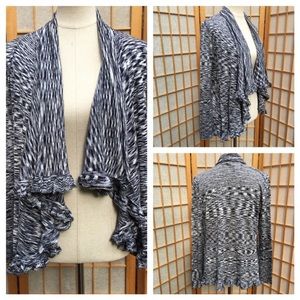 One A Ruffled Cascading Cardigan SZ M